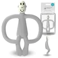 Produktbild: Matchstick Monkey Beißring Affe - Baby Zahnungshilfe - weiche Noppen massieren wundes Zahnfleisch - Silikon - BPA-frei - Greifling für Zahnen ab 3 Monaten - hellgrau