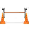 Produktbild: SPORTIKEL24 Agility Hürde 50 cm mit Sprungleitern – extra hohe, verstellbare Kegelhürde für Hundetraining – 100 cm Stange – Orange