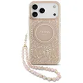 Produktbild: CG MOBILE Guess IML Blumen Electro Pearl Armband kompatibel mit MagSafe Hülle für iPhone 17 Pro Max (Pink)