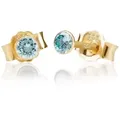 Produktbild: NKlaus Paar Ohrstecker Paar 3,5mm 333 Gelb Gold 8 K Ohrstecker Zirkon Aqu (Paar) 3,5