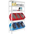 Produktbild: PROREGAL Getränkekistenregal Bodensee HxBxT 180 x 100 x 30 cm 6 Kisten und 3 Boards Weiss