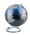 Produktbild: TROIKA Globus Mini Ø 13 cm GAGARIN Globus metallic-blaue Meere & matte silberfarbene Landflächen, verchromter ringförmiger Metallfuß bewegliche Achse - im hübschen Karton ideal zum Verschenken