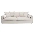 Produktbild: Invicta Interior Großes 3er Sofa Heaven 202cm Natur Leinenstoff Abnehmbarer Bezug Hussensofa Federkern