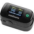 Produktbild: Medisana PM 100 Pulsoximeter, Messung der Sauerstoffsättigung im Blut, Finger-Pulsoximeter mit OLED-Display und One-Touch-Bedienung, in Schwarz