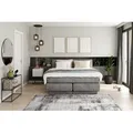 Produktbild: Boxspringbett »Annika« mit Bettkasten und Kaltschaum-Topper, grau 411/19, , 59861446-0 Microfaser