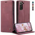 Produktbild: Handyhülle Samsung Galaxy S22 5G Leder Flip Case Weinrot