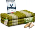 Produktbild: livasia Nachhaltige Matratze aus Kapok - 140x70x8cm - Klappmatratze, Camping Matte faltbar, ökologische Yogamatte klappbar, Liege für Garten und Balkon (Grün)