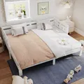 Produktbild: Ausziehbett, Kinderbett mit Lattenrost und ausziehbarer Liegefläche, 90x200 cm/180x200 cm, Holzbett aus Kiefer, Einzelbett, Jugendbett