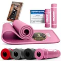 Produktbild: NEOLYMP extra dicke und rutschfeste Fitnessmatte mit Fitness E-Book und Tragegurt - Pilatesmatte, Yoga Matte, Sportmatte, Gymnastikmatte, Trainingsmatte (Pink | 61cm)