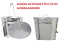 Produktbild: 1 x Ascheeimer oval inkl Deckel H 30 cm 12,5 Liter Aschekübel Aschebehälter