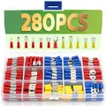 Produktbild: Retoo Kabelschuhe Set 280 tlg, 15 Typen, Elektrische Steckverbinder mit Ilozierung, Flachsteckhülsen und Gabelkabelschuhe, Lötverbinder, Quetschverbinder, Elektrik Sortiment, Crimpverbinder