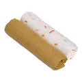 Produktbild: LÄSSIG Baby Puckdecke Spuckdecke Pucktuch Mulltuch 2er Set Baumwolle 120 x 120 c