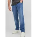 Produktbild: Jack & Jones PlusSize Tapered-fit-Jeans JJIMIKE mit Abriebeffekten und funktionalen Taschen mit Used-Optik blau 42
