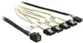 Produktbild: Delock Festplatten Anschlusskabel [1x Mini-SAS-Stecker (SFF-8643) - 4x SATA 6 Gb/s] 0.5m Schwarz, Silber, Gelb