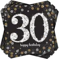 Produktbild: Amscan 511545 - Servietten 40. Geburtstag, 16 Stück, 33 x 33 cm, Happy Birthday, Sparkling Celebration