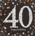 Produktbild: 16 Servietten 40 Sparkling Celebrations silver gold 40 Geburtstag Deko 33x33cm