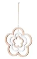 Produktbild: levandeo Deko Blume Mobile H35cm Windspiel MDF Holz Natur Weiß Holzblume Hängedeko Deko-Anhänger