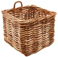 Produktbild: Kobolo Rattankorb Aufbewahrungskorb Gr. L – Eckiger Rattan-Korb mit Henkeln, 58x58x58 cm, stabil & dekorativ, ideal für Wohnzimmer, Bad & Aufbewahrung von Decken, Kissen oder Spielzeug