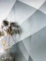 Produktbild: Newroom Tapete Grau Vliestapete Grafik - Mustertapete Modern Silber Metallic Linien Struktur Streifentapete 3D Optik Geometrisch Retro inkl. Tapezier-Ratgeber