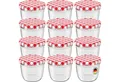 Produktbild: Wellgro Vorratsglas Einmachgläser Schraubdeckel rot kariert - 230 ml, (12-tlg)