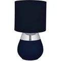 Produktbild: Relaxdays Tischlampe Eisen Blau Stoffschirm 32 cm x 18 cm 0,6 kg