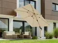 Produktbild: Schneider Schirme Ampelschirm Rhodos Twist Woody, BxL: 300x300 cm, Alu/Polyester, inkl. Plattenständer/Schutzhülle
