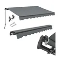 Produktbild: Juskys Markise 300 x 250 cm für Terrasse & Balkon - mit Kurbel & Halterung - Gelenkarmmarkise Grau