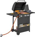 Produktbild: Outsunny Gasgrill 9,5 KW Grillwagen inkl 4 Brenner Seitenkocher Rolle Deckel