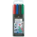 Produktbild: Faber-Castell OH-Stift MULTIMARK 15 24 04, S, non-perm., 0,4 mm, sortiert, 4 St., Grau, Finelinerspitze, Markierstift