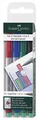 Produktbild: Faber-Castell 152404 - Marker Multimark non-permanent, Stärke S, 4er Etui, Inhalt je 1x rot, blau, grün, schwarz