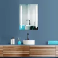 Produktbild: HOKO Badspiegel LED Antibeschlag Wandspiegel 50x70+Uhr+Warmweiß-Kaltweiß-Neutral 2700-6500 K. mit Touch Schalter/Wandschalter einschaltbar. Hannover