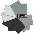 Produktbild: Din A4 Bögen je 29,7x21cm 621/631 Selbstklebende Plotterfolie im Set Folie Vinyl Folie zum Plotten DIY Bastelfolie Sticker Beschriftungen Aufkleber (Grautöne matt, 10er Set)