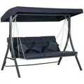 Produktbild: Outsunny Hollywoodschaukel,, Dunkelblau, Metall, 118x168x198 cm, Gartenmöbel, Hollywoodschaukeln