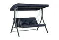 Produktbild: Outsunny Hollywoodschaukel Gartenschaukel mit Sonnendach, 3-Sitzer, Verstellbares Dach, Schaukelstuhl, 1 tlg., Schaukelbank, für Garten, Balkon, Dunkelblau