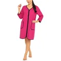Produktbild: Aquarti Damenbademantel Damen Bademantel Morgenmantel Reißverschluss Hausmantel 3/4 Ärmel rosa L