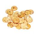 Produktbild: Relaxdays 10022524 Goldtaler Piraten, Piratenschatz aus 288 Münzen, Plastik Spielgeld für Kindergeburtstage & Fasching, PP, gold