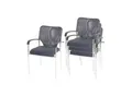 Produktbild: 4x Besucherstuhl Tucson, Konferenzstuhl stapelbar, Stoff/Textil ~ Sitz grau, Rückenfläche grau