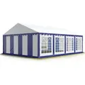 Produktbild: Party-zelt Festzelt 5x8 M Garten-pavillon -zelt Pvc Plane 700 N In Blau-weiß Wasserdicht