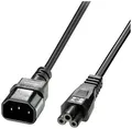Produktbild: LINDY Strom Anschlusskabel [1x Kaltgeräte-Stecker C14 - 1x Kleeblatt-Buchse C5] 3.00m Schwarz