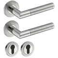 Produktbild: ID Dinkel Türgriff Edelstahl Türgarnitur Türdrücker Türbeschlag Türklinke Innentür Bad WC ELEN PZ Garnitur-SET