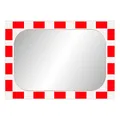 Produktbild: TMS PRO SHOP DIAMOND Verkehrsspiegel, SEKURIT-Sicherheitsglas, rot/weiß, 60 x 40 cm, Art.-Nr. 41049 | Sicherheitsspiegel | Straßenspiegel