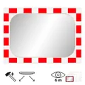 Produktbild: DIAMOND Verkehrsspiegel, SEKURIT-Sicherheitsglas, rot/weiß, 60 x 40 cm