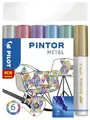 Produktbild: Pilot 4161S6M Kreativmarker Pintor Metallic - M, 6 Stück sortiert
