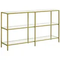 Produktbild: Vasagle Konsolentisch Glas 30 cm x 130 cm x 73,3 cm Gold