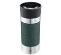 Produktbild: cilio Isoliertrinkbecher VIAGGIO | Edelstahl Thermobecher to go | Deckel aus Kunststoff | 360° Trinkverschluss | Doppelwandsystem | Bruch- und auslaufsicher | 360 ml, Höhe: 19 cm | Dunkelgrün
