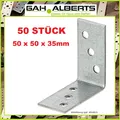 Produktbild: 50 STÜCK GAH Winkelverbinder Holzwinkel Winkel 50 x 50 x 35 mm Stahl verzinkt