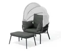 Produktbild: Leco Sessel mit Fußhocker - 102x93x152cm - anthrazit - Stahl / Kunststoff / Polyethylen