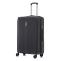 Produktbild: Koffer Trolley Reisekoffer Suitcase, Rollkoffer Handgepäck ,mit 4 Rollen 360°, Hartschalenreisekoffer, Zahlenschloss, Weicher Gummigriff (M, Schwarz)