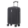 Produktbild: YONSLY Koffer Trolley Reisekoffer Suitcase, Rollkoffer Handgepäck Kabinenkoffer mit 4 Rollen 360°, Hartschalenreisekoffer, Zahlenschloss, Weicher Gummigriff (M, Schwarz)