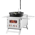 Produktbild: VEVOR Holzofen, 218,4 cm, Legierter Stahl Campingzeltofen, Tragbarer Holzofen mit Schornrohren & Handschuhen, 22941,9 cm³ Feuerbox Heißer Zeltofen für Outdoor-Kochen und Heizen mit 8 Rohren, Edelstahl-a, 80 inch